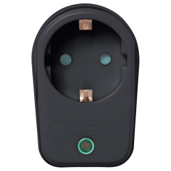 Αντάπτορας υπέρτασης σούκο μαύρος με λαμπάκι