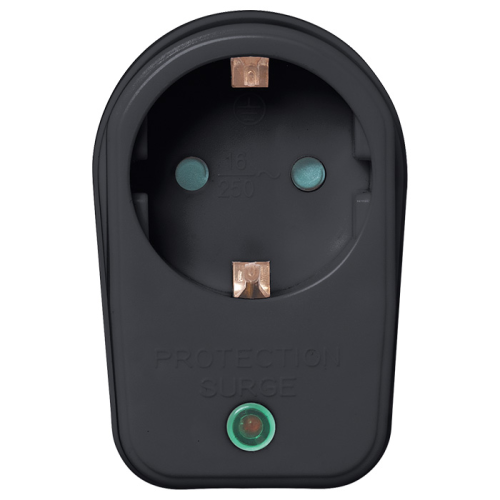 Αντάπτορας υπέρτασης σούκο μαύρος με λαμπάκι